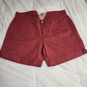 Women's Red Casual Shorts